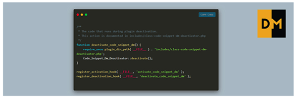 Code Snippet DM WordPress Plugin Screenshot