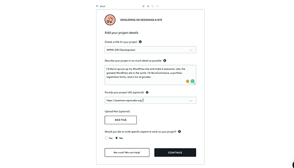 Codeable project details.