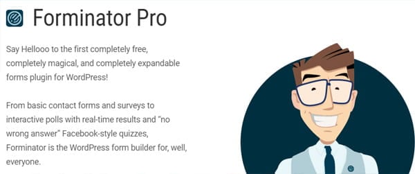 Forminator Pro plugin landing page screeshot