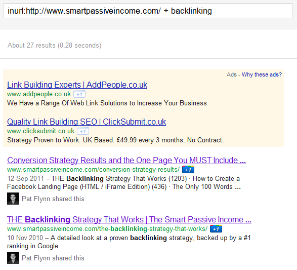 Backlinking Google Search
