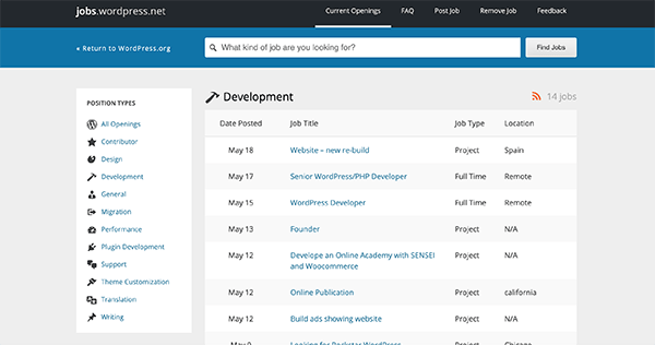 WordPress Jobs board.