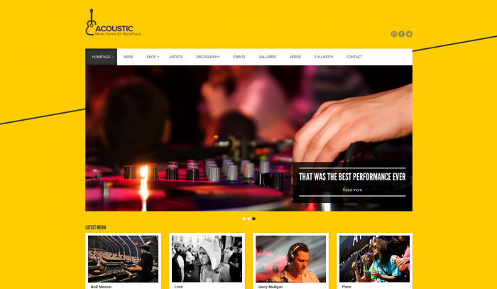 Acoustic colorful WordPress themes