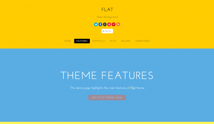 Flat colorful WordPress theme