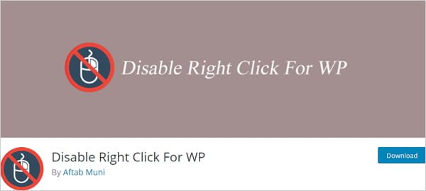 Disable Right Click For WP.