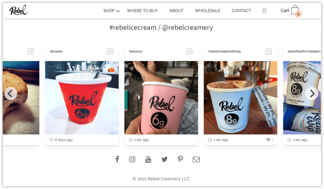 Rebel Creamery's site