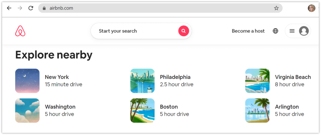 Airbnb's site