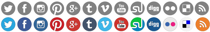 Social media icon sprite image with two sets of icons.