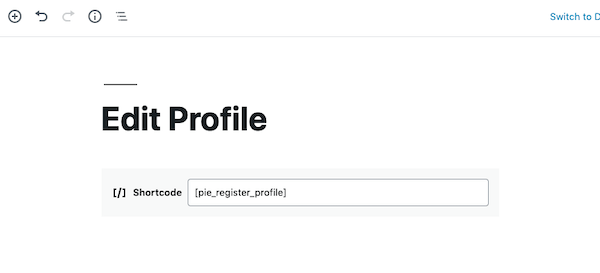 Drop in the shortcode for a user profile page