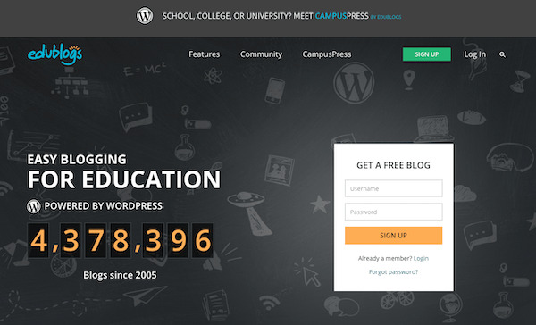 Edublogs is a prefect example of a multisite