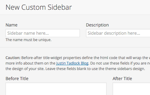 Advanced sidebar options on display