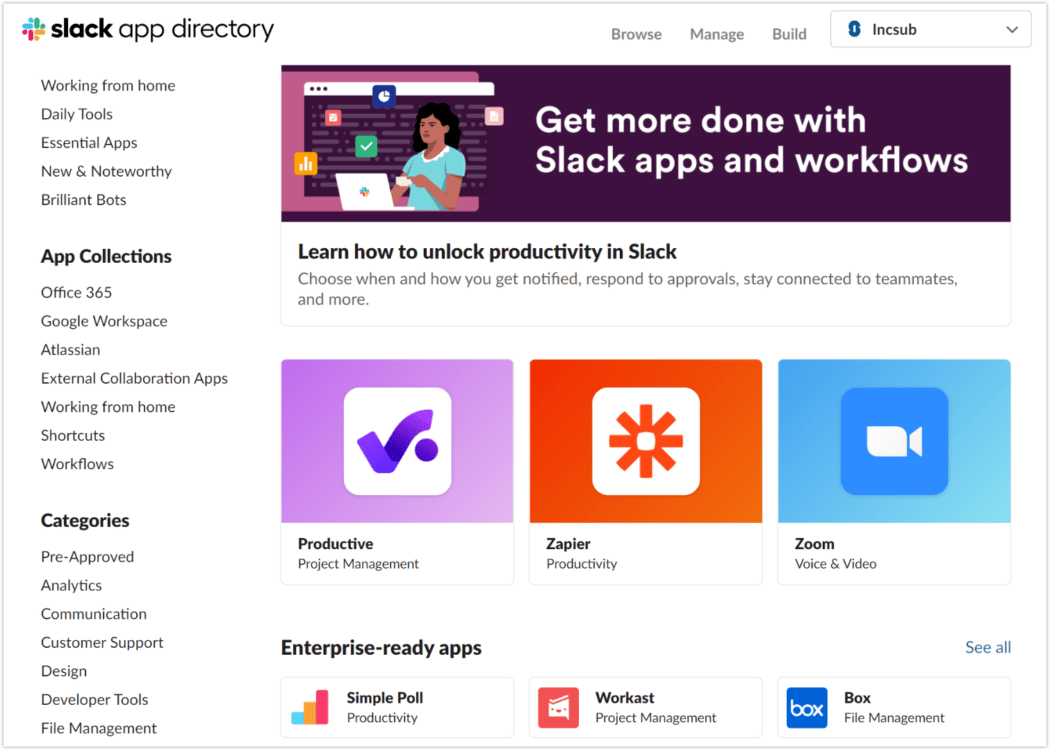 Slack app directory