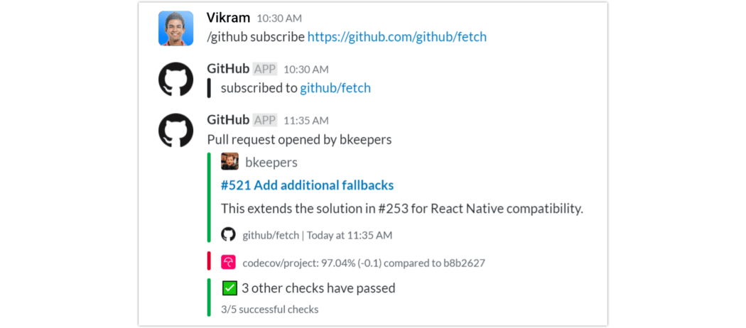 Github + Slack