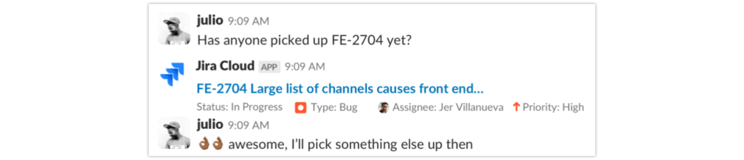 JIRA + Slack