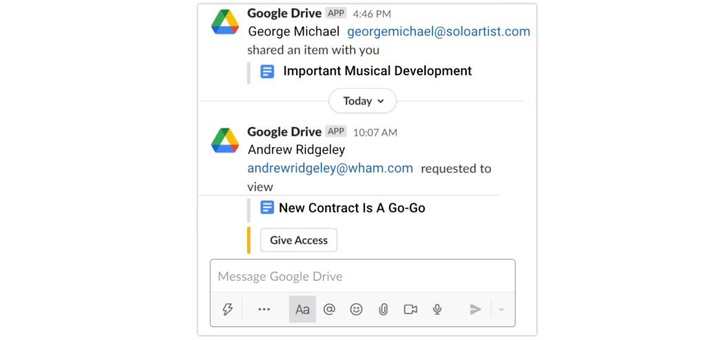 Google Drive + Slack