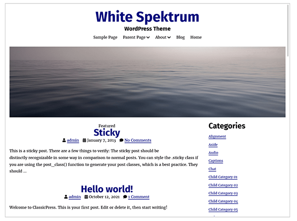 White Spektrum header.