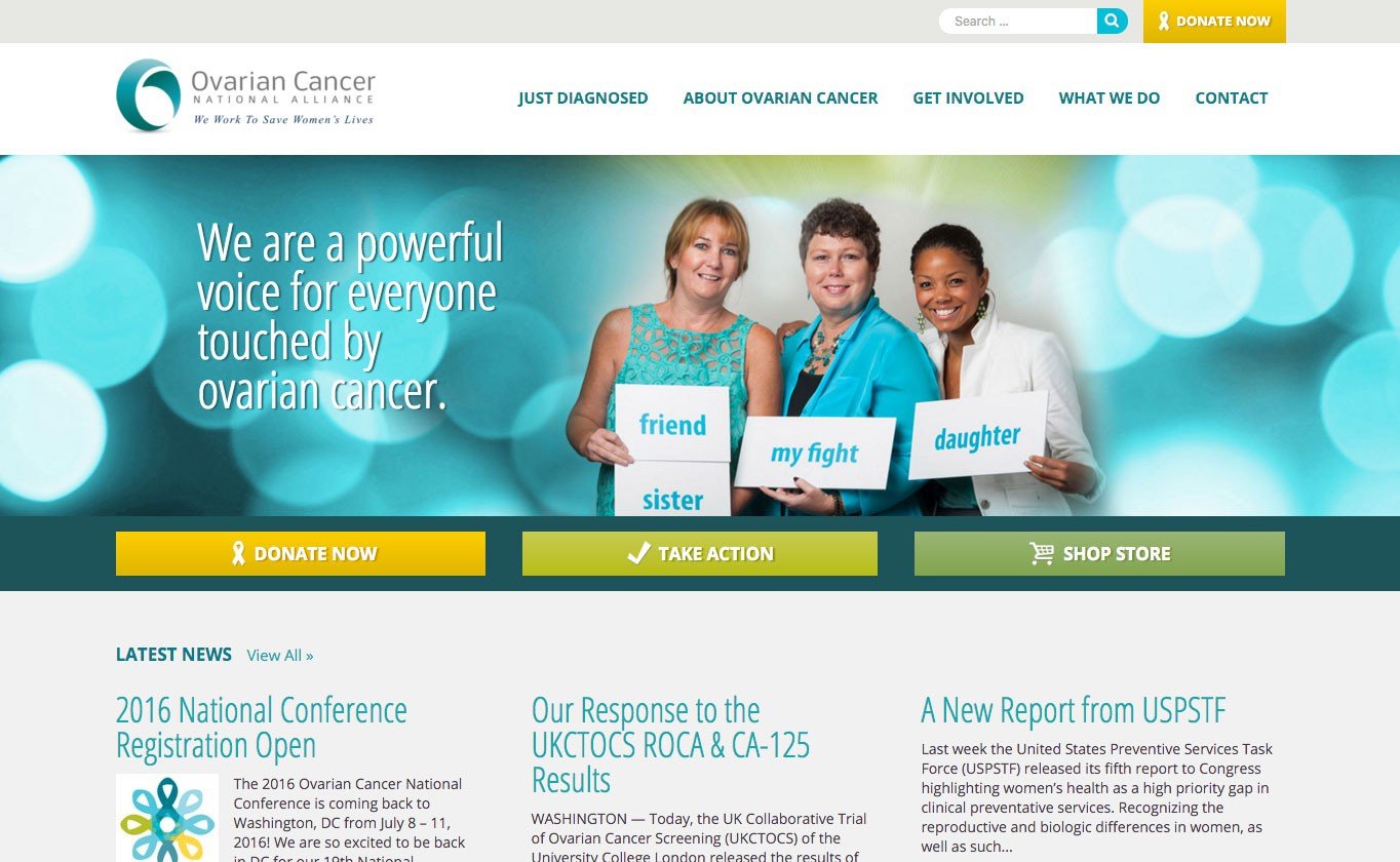 The Ovarian Cancer National Alliance uses several plugins, including WooCommerce.
