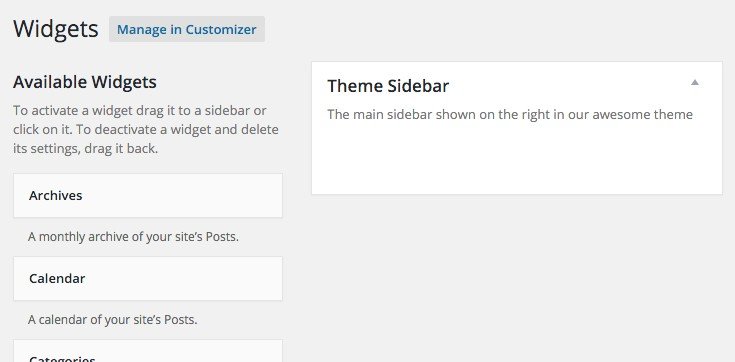 Widget Area in WordPress