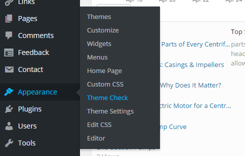 to use Theme Check go to Appearance and then Theme Check