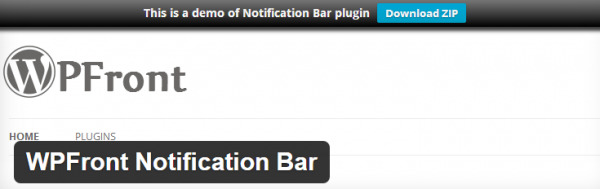 WPFront Notification Bar image