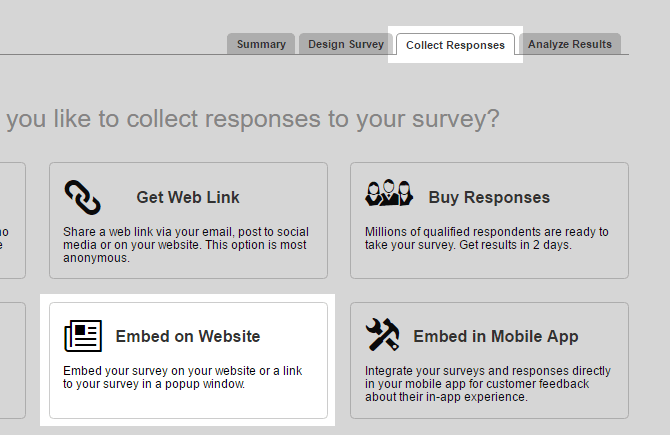 mailchimp response options