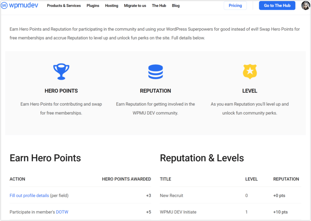 wpmudev hero points