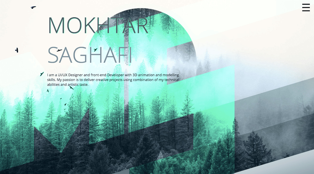 UI/UX designer Mokhtar Saghafi's website.