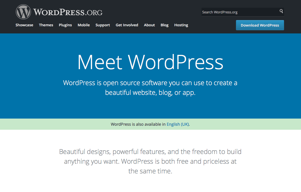 The WordPress.org website.