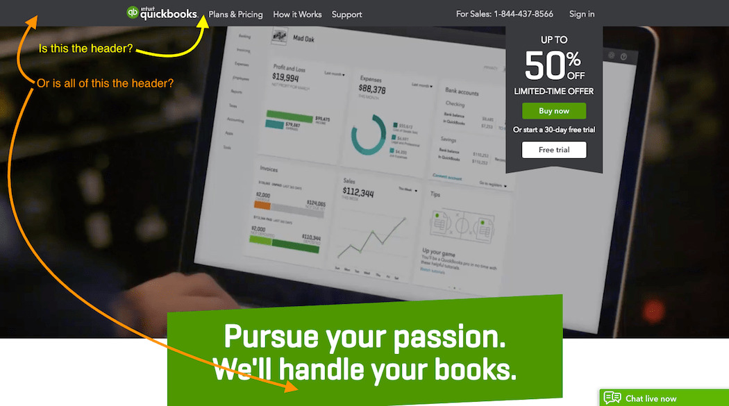 Quickbooks header