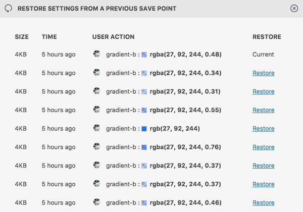 Microthemer backups