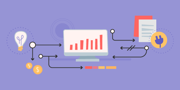 Computer screen with graph