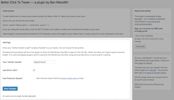Better Click to Tweet Settings