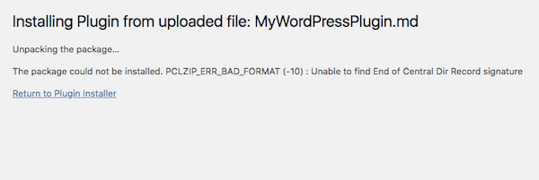 Plugin or Theme Won't Install - Bad Format Error