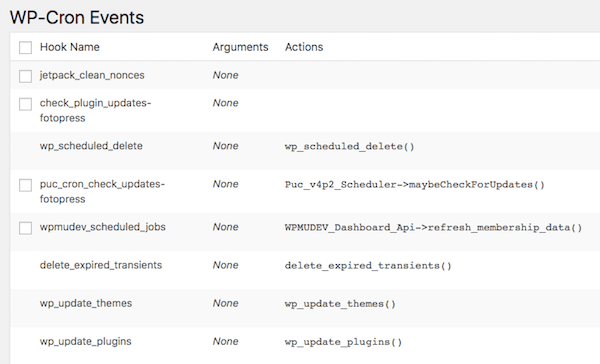 Some cron jobs revealed by WP Crontrol