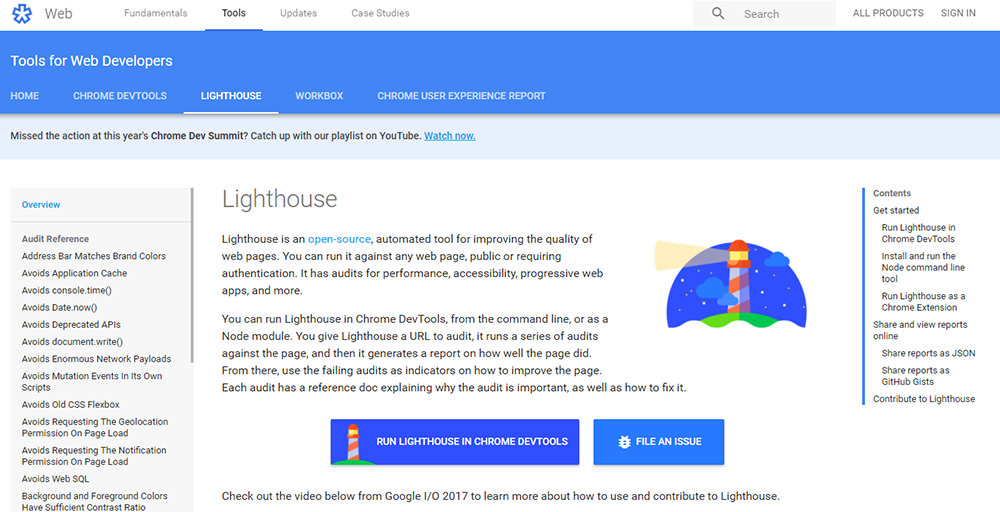 lighthouse homepage