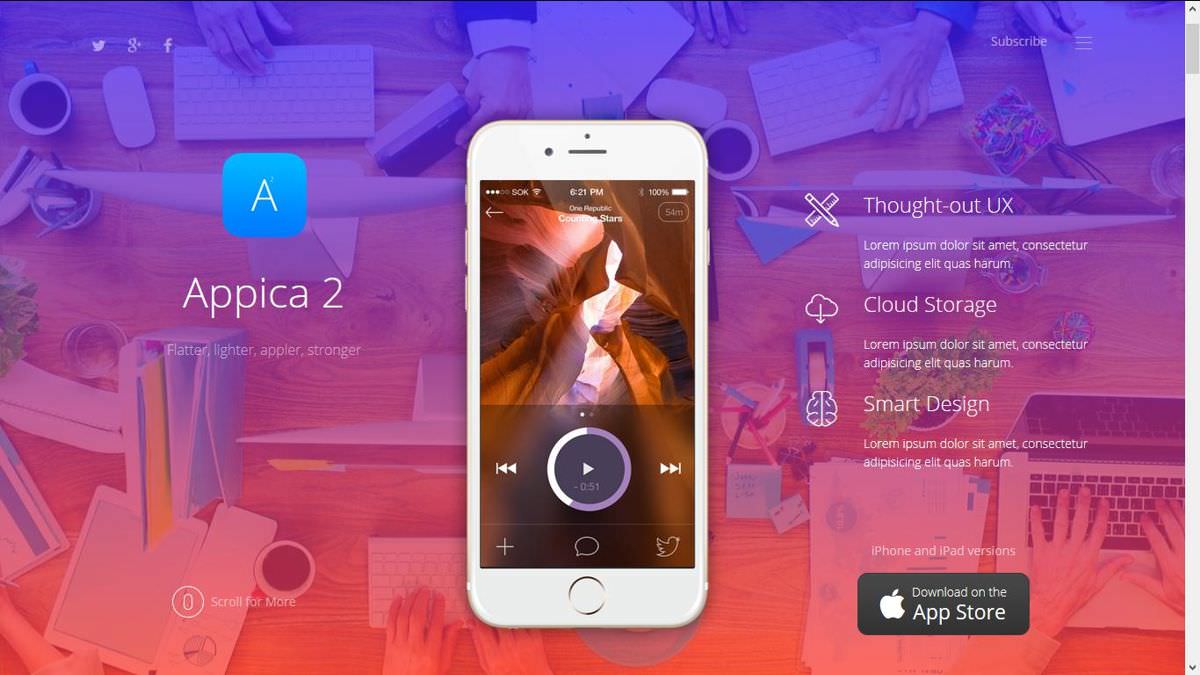 Appica 2 is an app showcasing theme