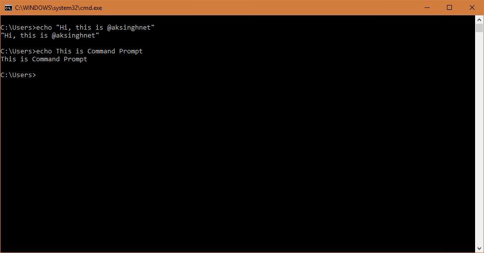 Command Prompt in Windows 10