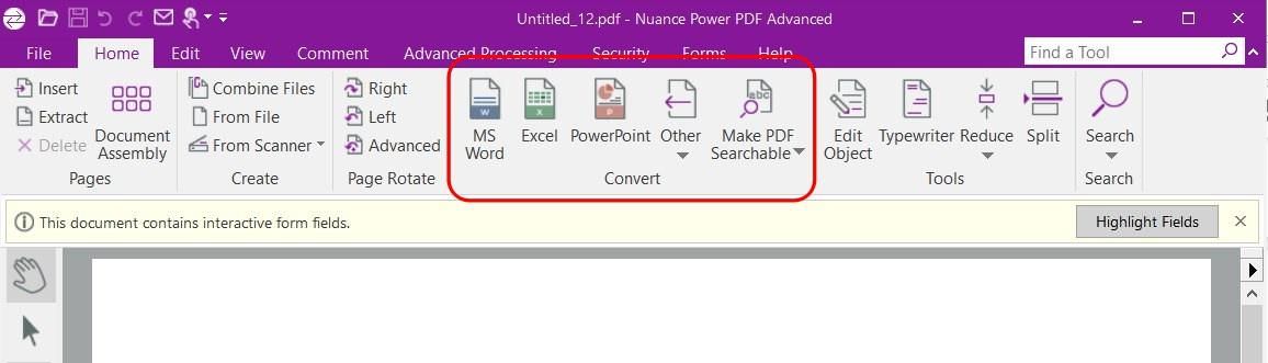 Convert from PDFs using Power PDF