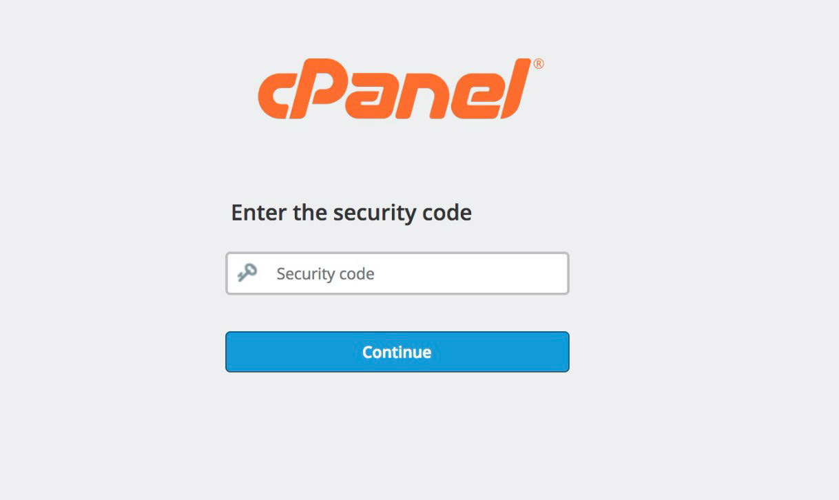 cpanel security code