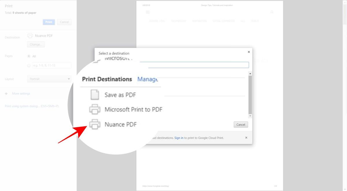 Nuance Power PDF's virtual printer