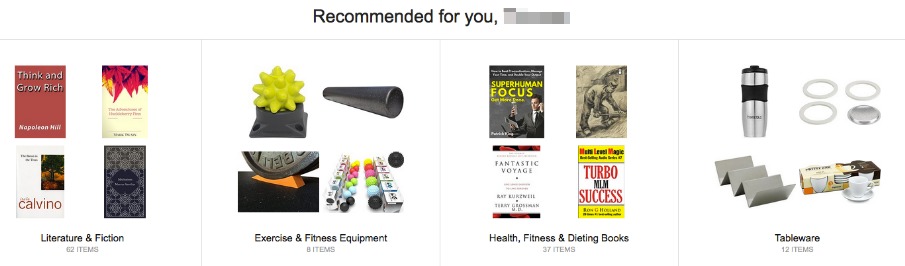 Amazon's product recommendations.