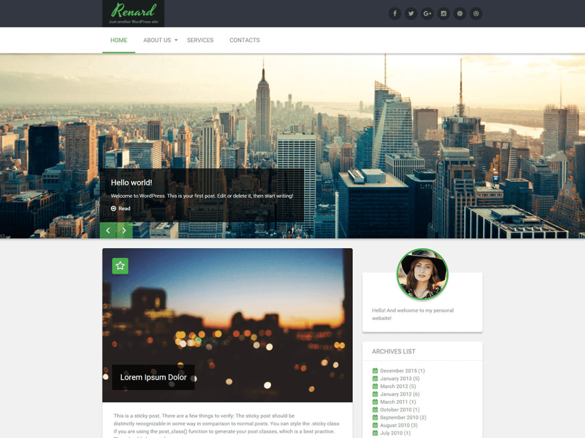 Renard is a lightweight WordPress theme