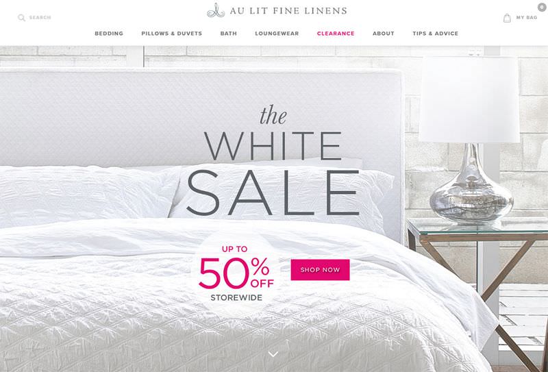 Au Lit Fine Linens Home Page