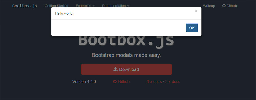 Bootbox.js plugin