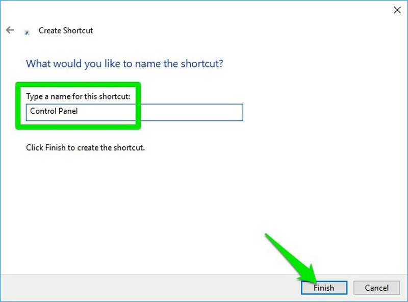 give shortcut a name