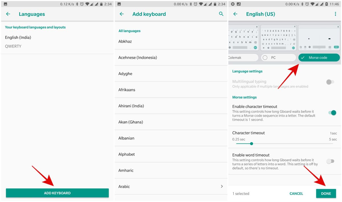 Add the Morse code layout in Gboard