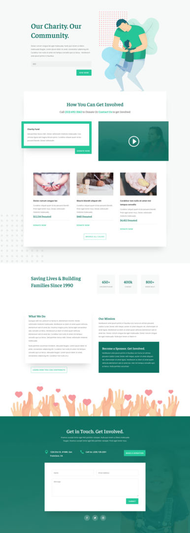 divi charity layout pack
