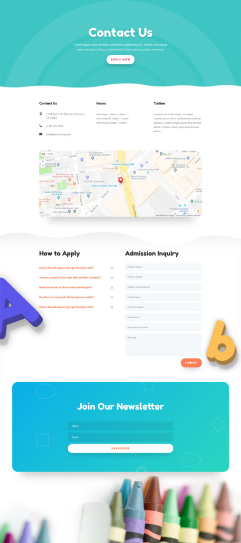 divi daycare layout