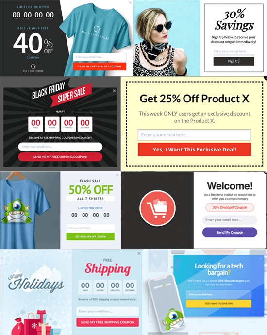 OptinMonster Coupon Popup Examples