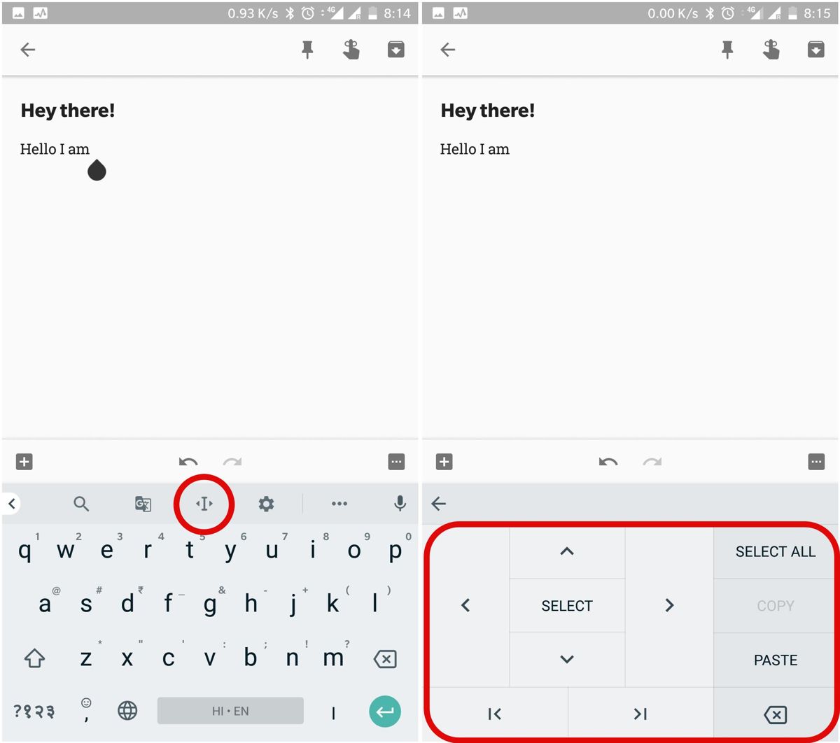 Use text editing mode in Gboard