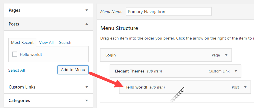 Creating a Custom WordPress Menu Structure